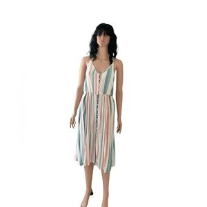 Roxy Pastel Striped Midi Dress